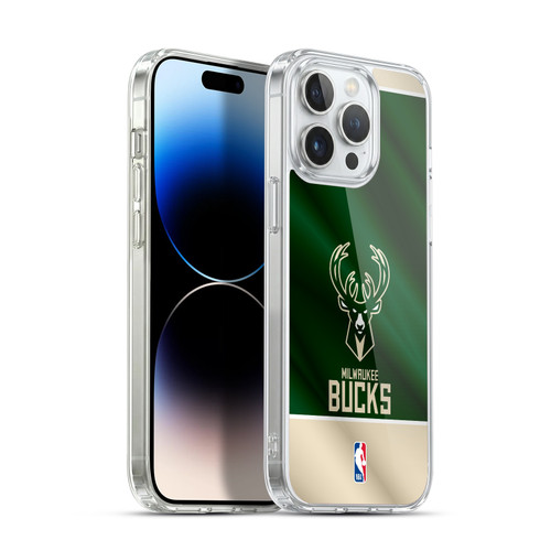 NBA Milwaukee Bucks Horizontal Banner Soft Gel Case for Apple iPhone 14 Pro Max & MagSafe