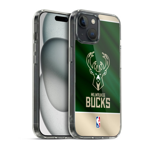 NBA Milwaukee Bucks Horizontal Banner Soft Gel Case for Apple iPhone 15 & MagSafe