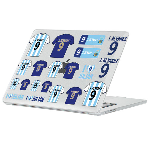 Argentina National Football Team Player Kits Lautaro Martínez Clear Glitter Hard Crystal Armour Laptop Case for Apple MacBook Air 13.6" M2 A2681/M3 A3113/M4 A3240 2022/2024/2025