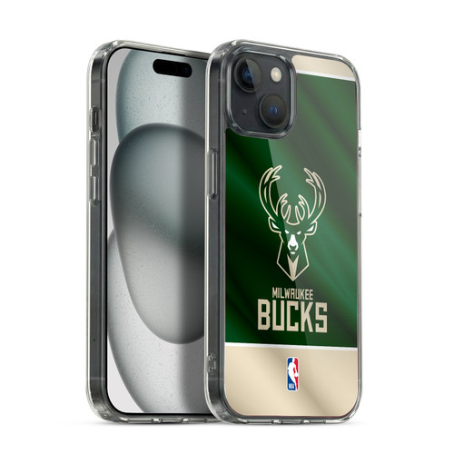 NBA Milwaukee Bucks Horizontal Banner Soft Gel Case for Apple iPhone 15 Plus & MagSafe