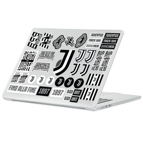 Juventus Football Club Graphics Mix Logos Clear Glitter Hard Crystal Armour Laptop Case for Apple MacBook Air 13.6" A2681/A3113/A3240/A3449 2022/2024/2025/2026
