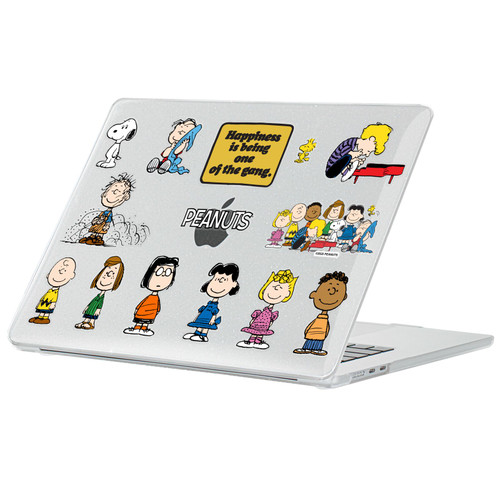 Peanuts Icons And Characters Cast Clear Glitter Hard Crystal Armour Laptop Case for Apple MacBook Air 13.6" M2 A2681/M3 A3113/M4 A3240 2022/2024/2025