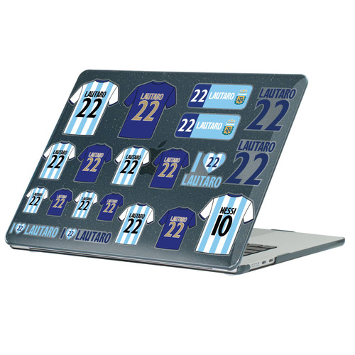 Argentina National Football Team Player Kits Julián Álvarez Black Glitter Hard Crystal Armour Laptop Case for Apple MacBook Air 13.6" M2 A2681/M3 A3113/M4 A3240 2022/2024/2025