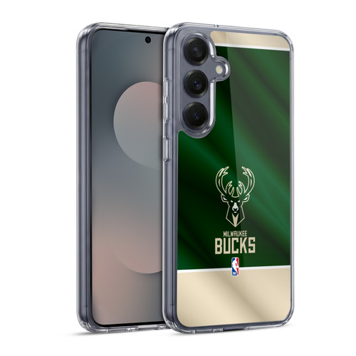 NBA Milwaukee Bucks Horizontal Banner Soft Gel Case for Samsung Galaxy S25 & MagSafe