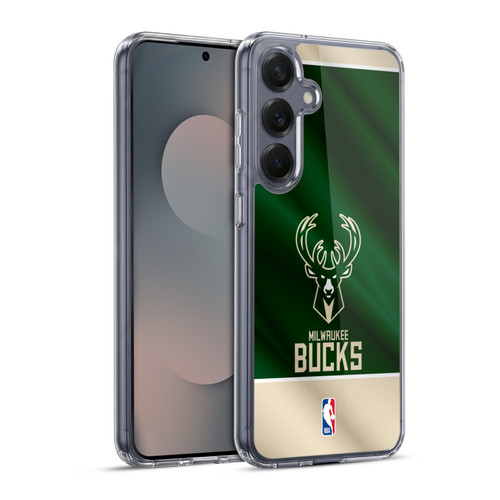 NBA Milwaukee Bucks Horizontal Banner Soft Gel Case for Samsung Galaxy S25+ & MagSafe