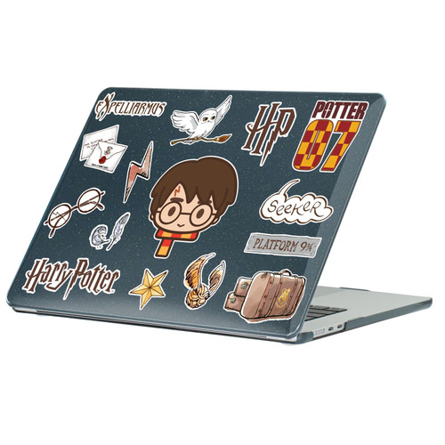 Harry Potter Icons Harry Black Glitter Hard Crystal Armour Laptop Case for Apple MacBook Air 13.6" A2681/A3113/A3240/A3449 2022/2024/2025/2026