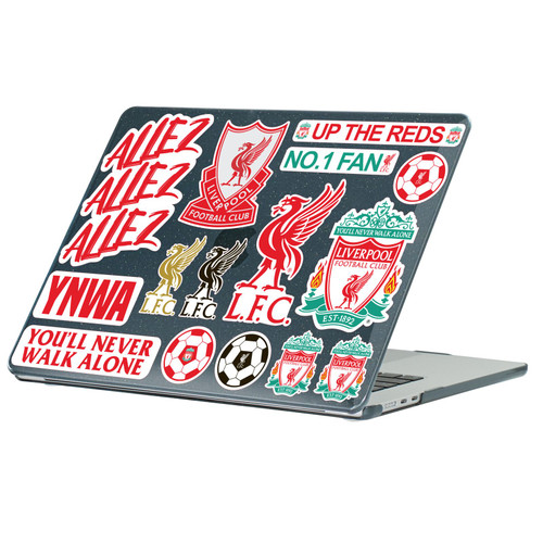 Liverpool Football Club Graphics Logos And Iconic Quotes Black Glitter Hard Crystal Armour Laptop Case for Apple MacBook Air 13.6" A2681/A3113/A3240/A3449 2022/2024/2025/2026