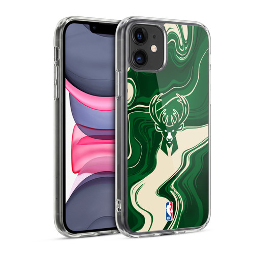 NBA Milwaukee Bucks Marble Agates Soft Gel Case for Apple iPhone 11