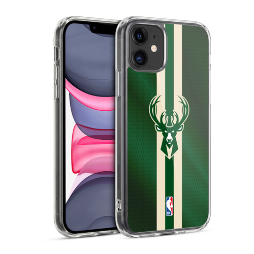 NBA Milwaukee Bucks Stripes Soft Gel Case for Apple iPhone 11