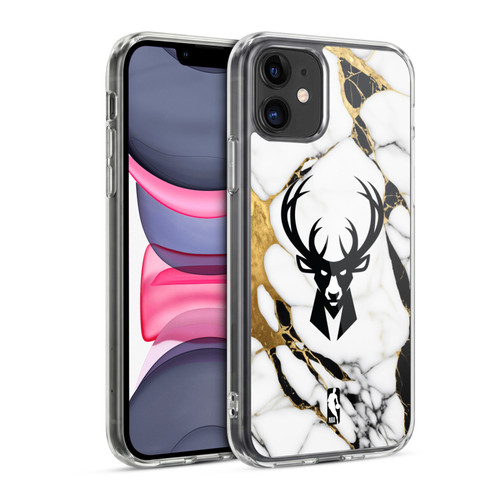 NBA Milwaukee Bucks White Marble Soft Gel Case for Apple iPhone 11