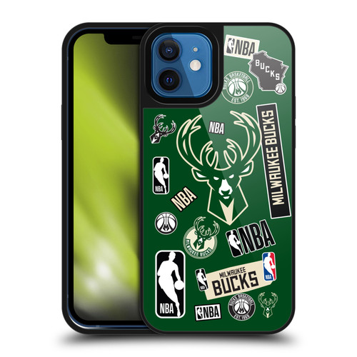 NBA Milwaukee Bucks Sticker Collage Gel Armour Case For Apple iPhone 12 / iPhone 12 Pro