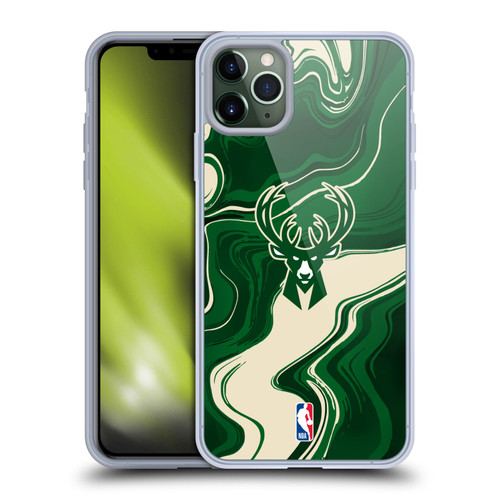 NBA Milwaukee Bucks Marble Agates Soft Gel Case for Apple iPhone 11 Pro Max & MagSafe