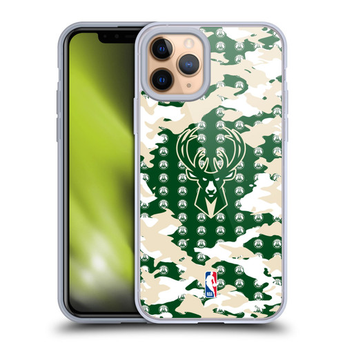 NBA Milwaukee Bucks Camouflage Soft Gel Case for Apple iPhone 11 Pro & MagSafe