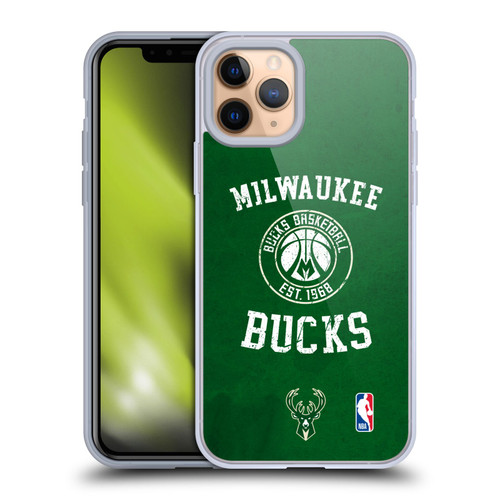 NBA Milwaukee Bucks Distressed Soft Gel Case for Apple iPhone 11 Pro & MagSafe