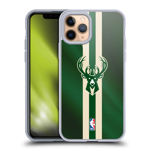 NBA Milwaukee Bucks Stripes Soft Gel Case for Apple iPhone 11 Pro & MagSafe