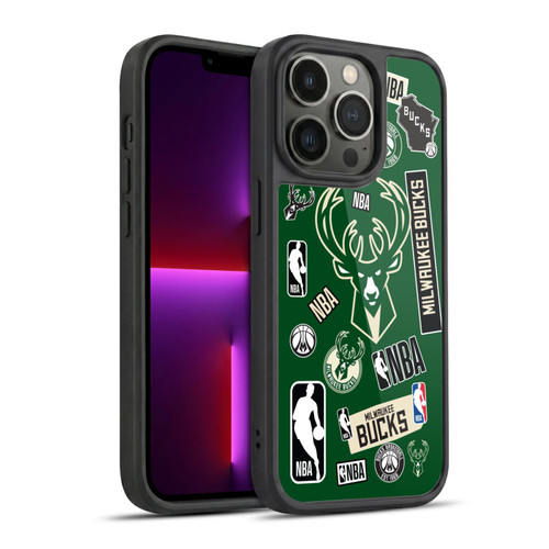 NBA Milwaukee Bucks Sticker Collage Gel Armour Case For Apple iPhone 13 Pro