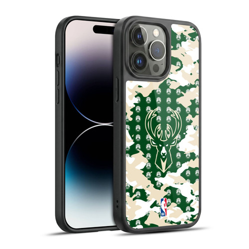 NBA Milwaukee Bucks Camouflage Gel Armour Case For Apple iPhone 14 Pro Max