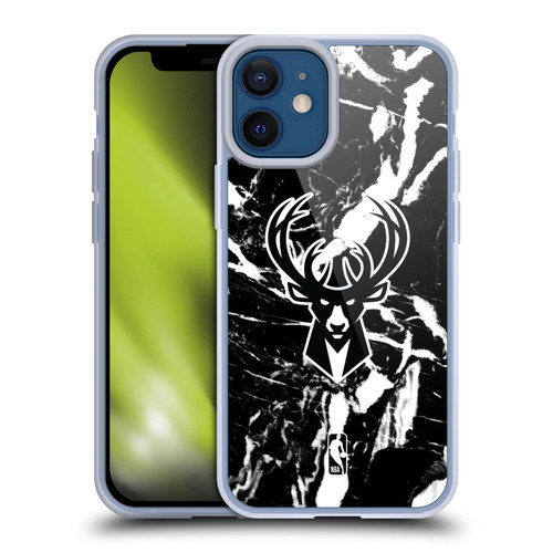 NBA Milwaukee Bucks Black Marble Soft Gel Case for Apple iPhone 12 Mini & MagSafe