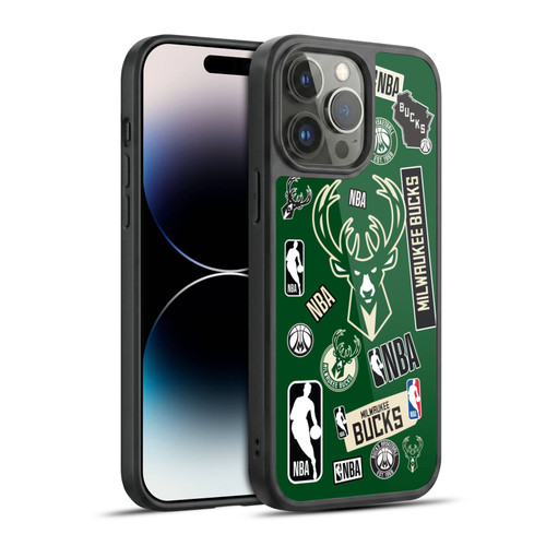 NBA Milwaukee Bucks Sticker Collage Gel Armour Case For Apple iPhone 14 Pro Max