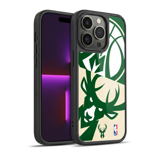 NBA Milwaukee Bucks Half Oversized Gel Armour Case For Apple iPhone 14 Pro
