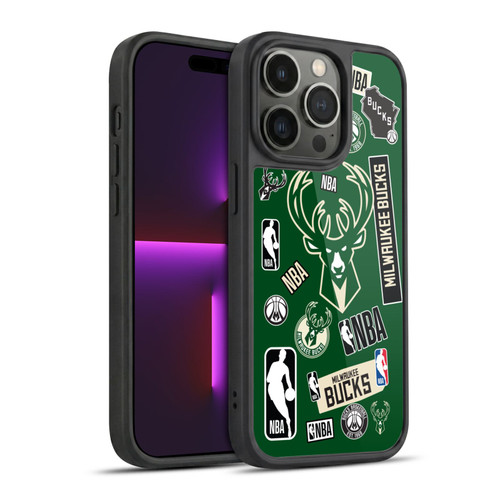 NBA Milwaukee Bucks Sticker Collage Gel Armour Case For Apple iPhone 14 Pro
