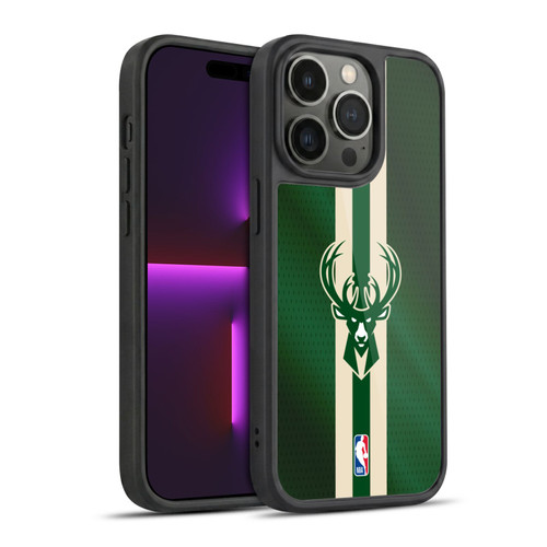 NBA Milwaukee Bucks Stripes Gel Armour Case For Apple iPhone 14 Pro