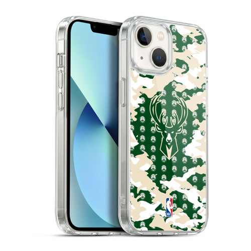 NBA Milwaukee Bucks Camouflage Soft Gel Case for Apple iPhone 13