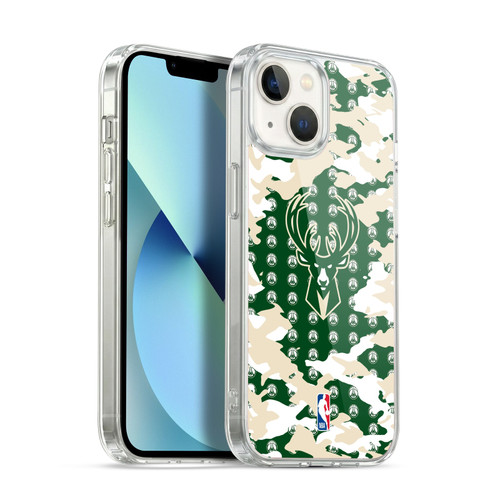 NBA Milwaukee Bucks Camouflage Soft Gel Case for Apple iPhone 13