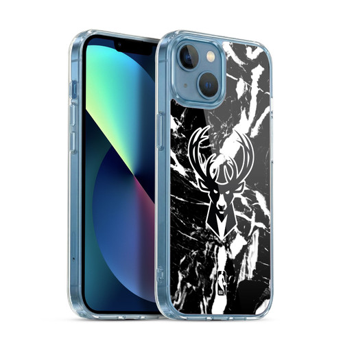NBA Milwaukee Bucks Black Marble Soft Gel Case for Apple iPhone 13 Mini & MagSafe