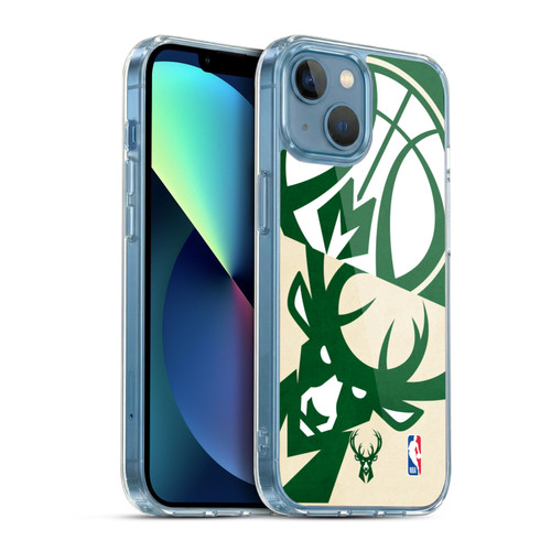 NBA Milwaukee Bucks Half Oversized Soft Gel Case for Apple iPhone 13 Mini & MagSafe