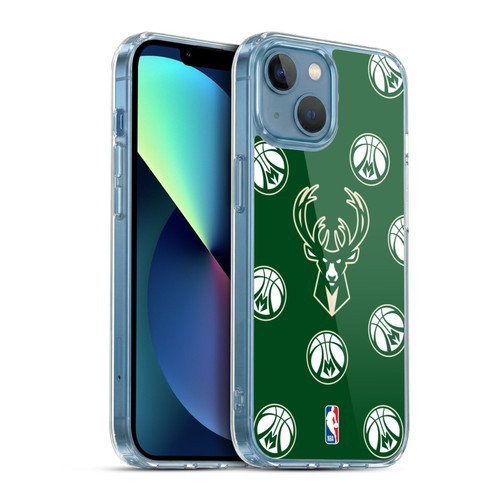 NBA Milwaukee Bucks Patterns Soft Gel Case for Apple iPhone 13 Mini & MagSafe