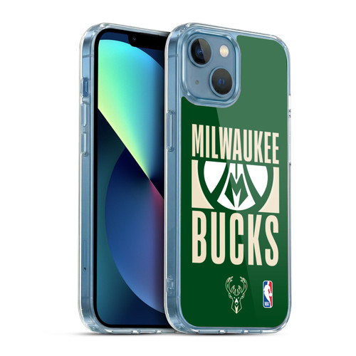 NBA Milwaukee Bucks Typography Soft Gel Case for Apple iPhone 13 Mini & MagSafe