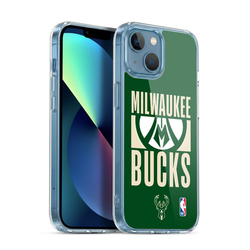 NBA Milwaukee Bucks Typography Soft Gel Case for Apple iPhone 13 Mini & MagSafe