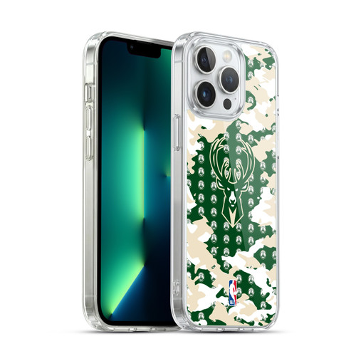 NBA Milwaukee Bucks Camouflage Soft Gel Case for Apple iPhone 13 Pro Max & MagSafe