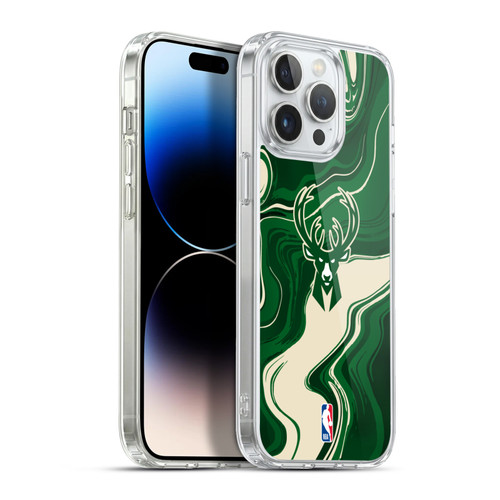 NBA Milwaukee Bucks Marble Agates Soft Gel Case for Apple iPhone 13 Pro Max & MagSafe
