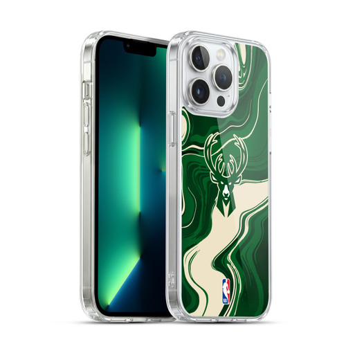 NBA Milwaukee Bucks Marble Agates Soft Gel Case for Apple iPhone 13 Pro Max & MagSafe
