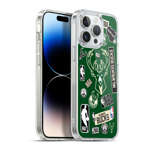 NBA Milwaukee Bucks Sticker Collage Soft Gel Case for Apple iPhone 13 Pro Max & MagSafe