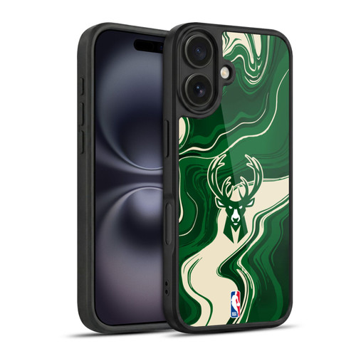 NBA Milwaukee Bucks Marble Agates Gel Armour Case For Apple iPhone 16