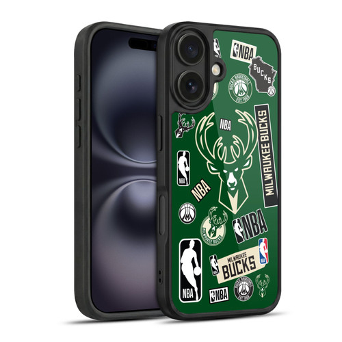 NBA Milwaukee Bucks Sticker Collage Gel Armour Case For Apple iPhone 16