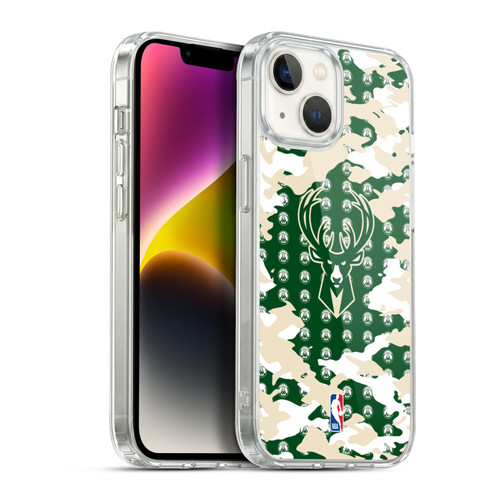 NBA Milwaukee Bucks Camouflage Soft Gel Case for Apple iPhone 14