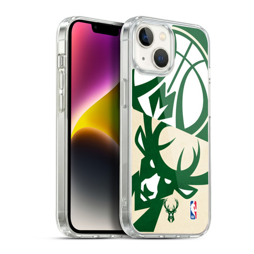 NBA Milwaukee Bucks Half Oversized Soft Gel Case for Apple iPhone 14
