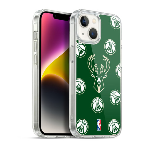 NBA Milwaukee Bucks Patterns Soft Gel Case for Apple iPhone 14