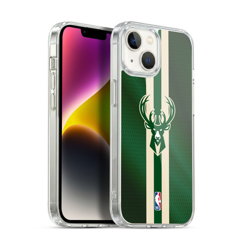 NBA Milwaukee Bucks Stripes Soft Gel Case for Apple iPhone 14