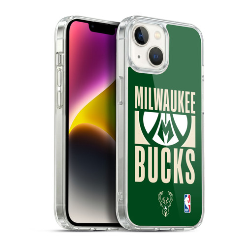 NBA Milwaukee Bucks Typography Soft Gel Case for Apple iPhone 14