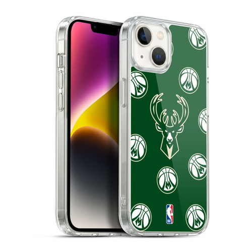 NBA Milwaukee Bucks Patterns Soft Gel Case for Apple iPhone 14 Plus & MagSafe