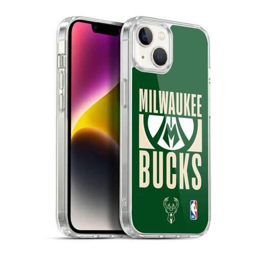 NBA Milwaukee Bucks Typography Soft Gel Case for Apple iPhone 14 Plus & MagSafe