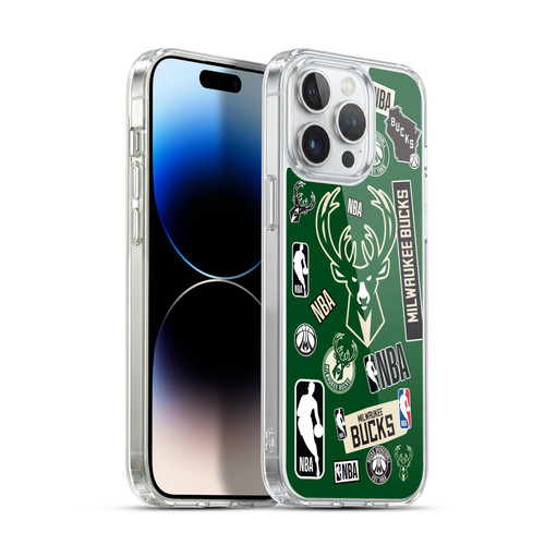 NBA Milwaukee Bucks Sticker Collage Soft Gel Case for Apple iPhone 14 Pro Max & MagSafe