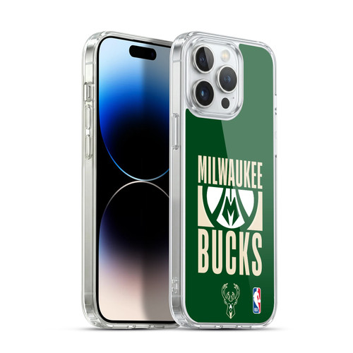 NBA Milwaukee Bucks Typography Soft Gel Case for Apple iPhone 14 Pro Max & MagSafe