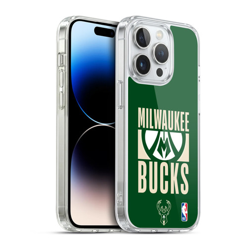 NBA Milwaukee Bucks Typography Soft Gel Case for Apple iPhone 14 Pro & MagSafe