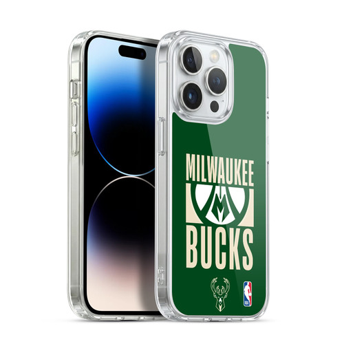 NBA Milwaukee Bucks Typography Soft Gel Case for Apple iPhone 14 Pro & MagSafe